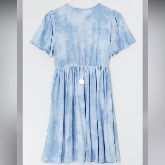 Urban Outfitters Rita Plunging Babydoll Mini Dress in blue - Picture 6 of 7